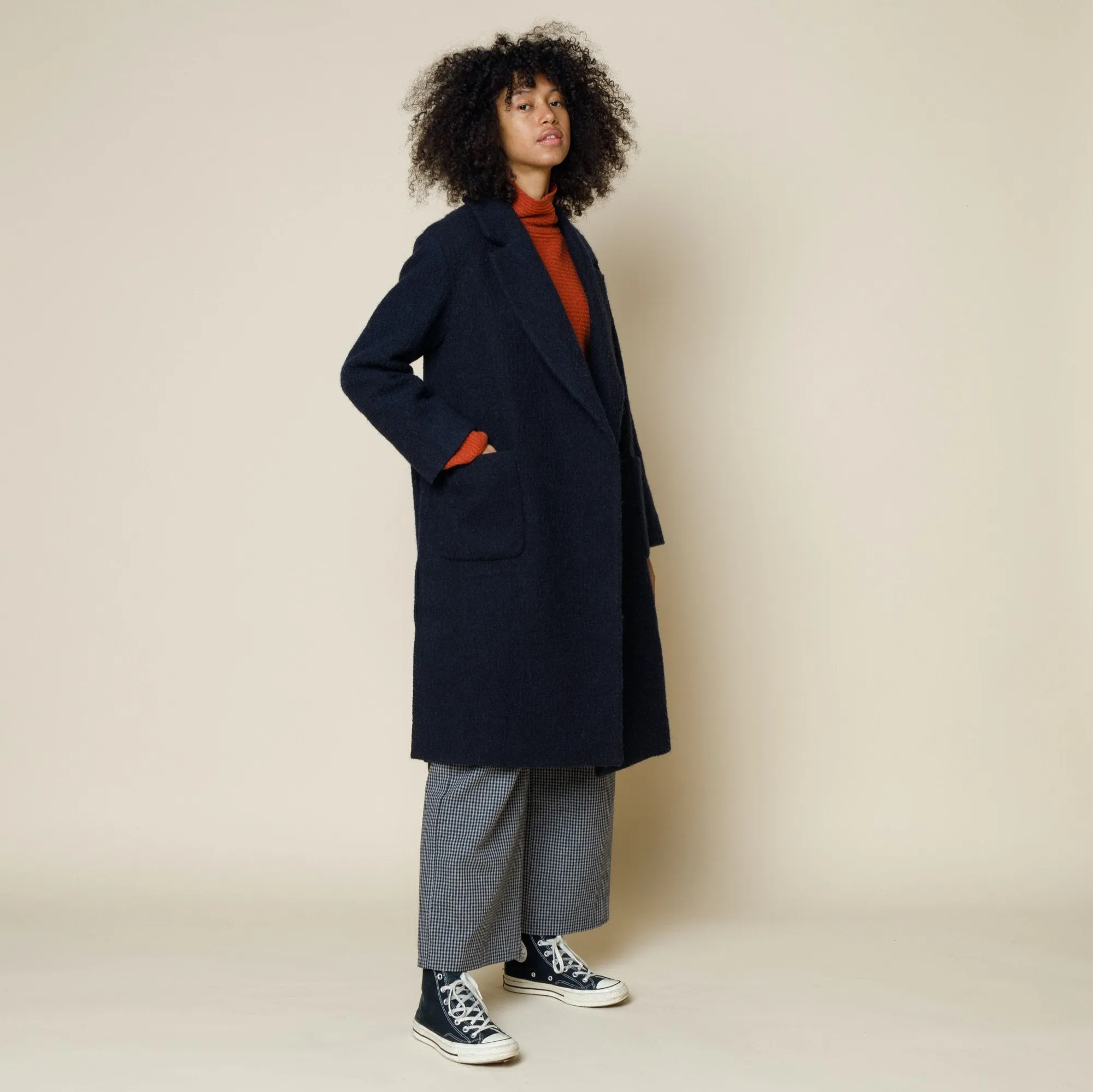 Robe Twill Coat - Navy