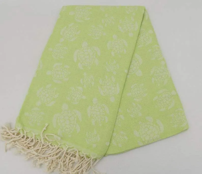 Sea Turtle Green 100% Cotton Towel