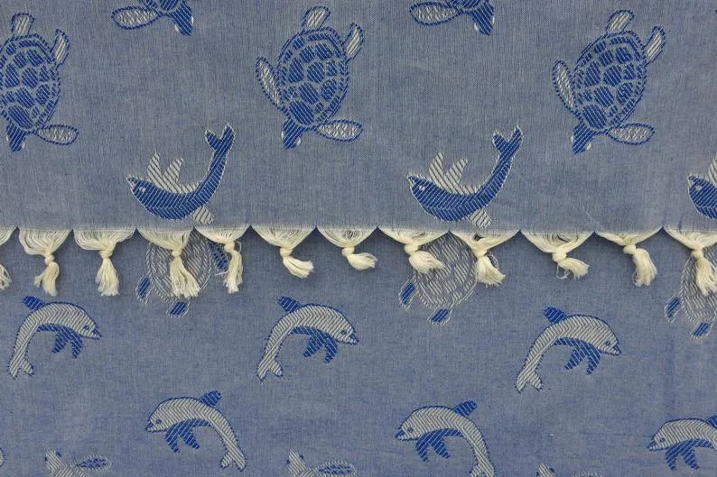 Sea Turtles and Dolphins 100% Cotton Original Turkish Towels