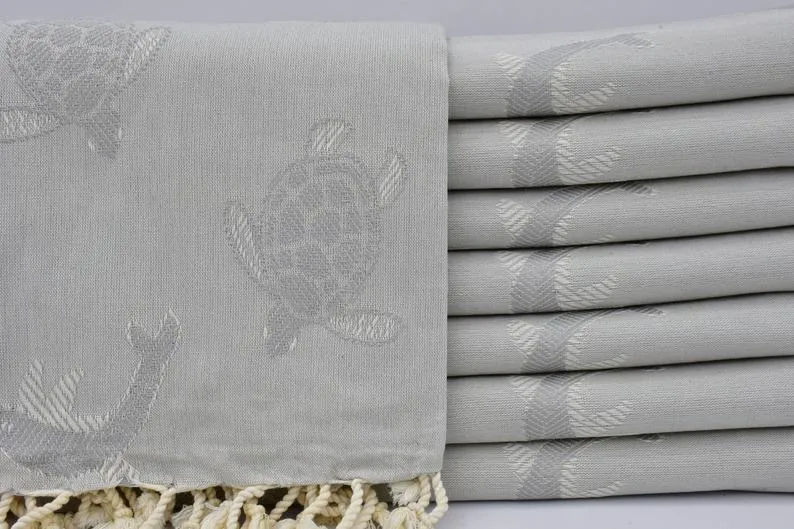 Sea Turtles and Dolphins 100% Cotton Original Turkish Towels