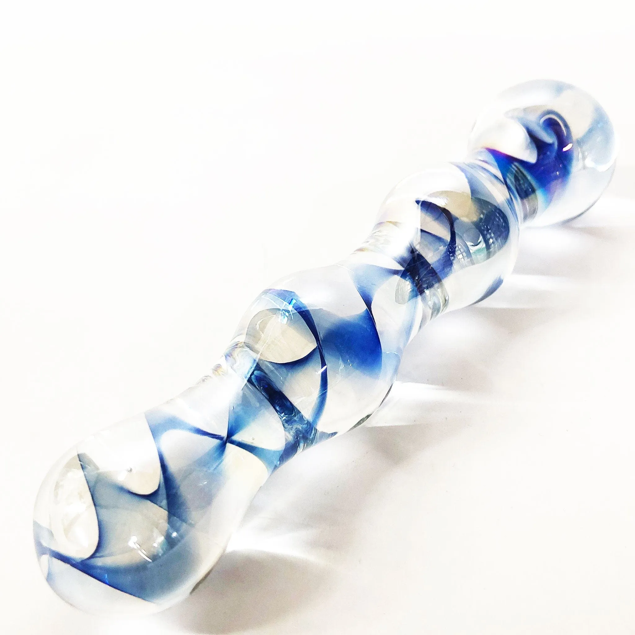 Sh! Rainbow Shimmer Glass Double Dildo