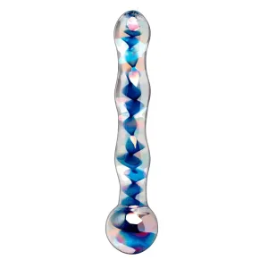 Sh! Rainbow Shimmer Glass Double Dildo