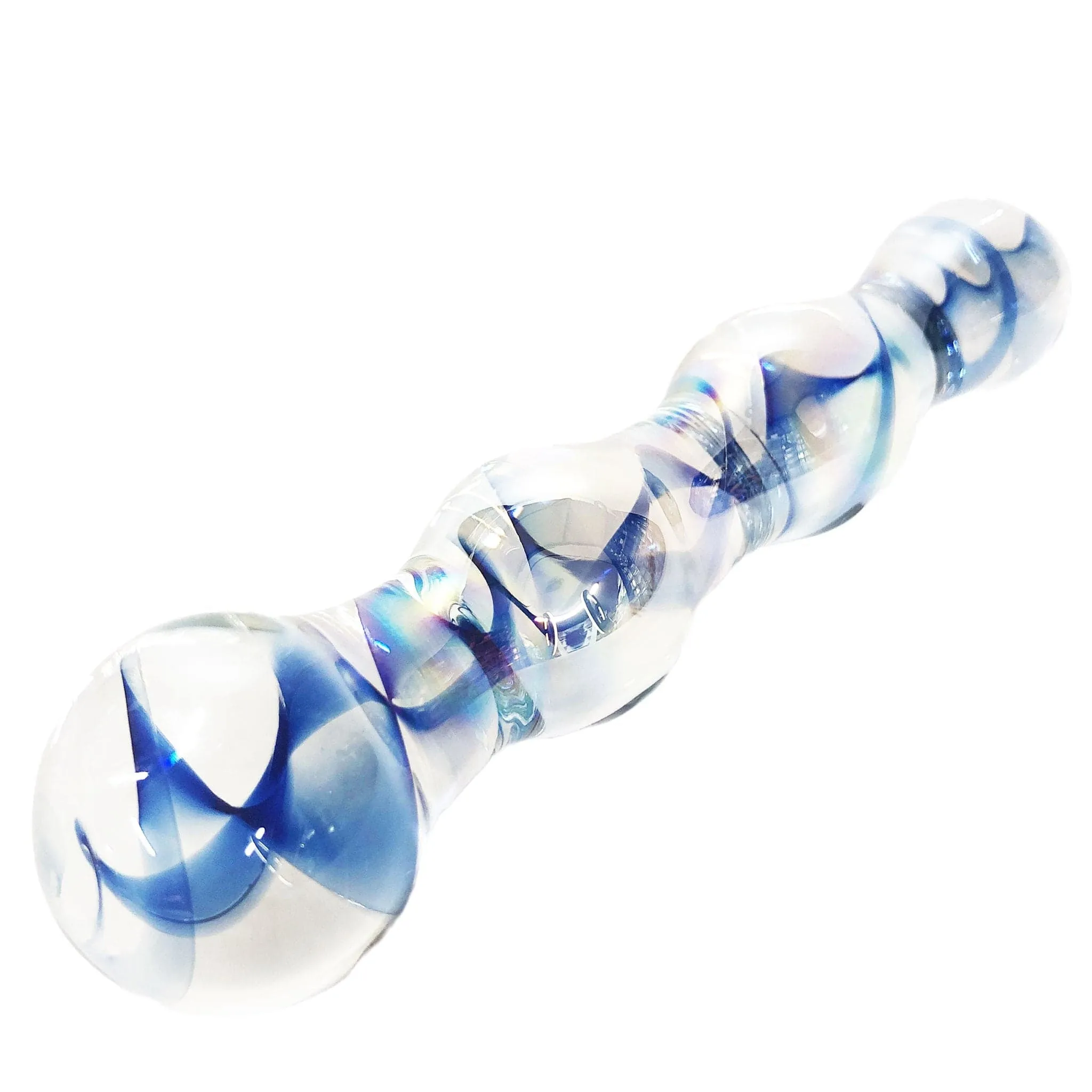 Sh! Rainbow Shimmer Glass Double Dildo