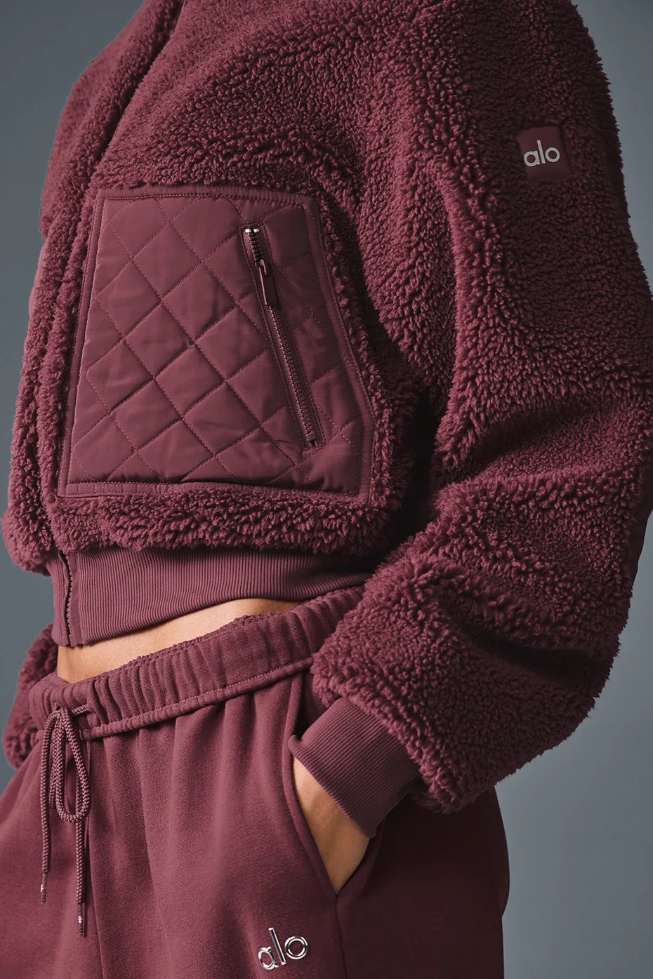 Sherpa Edge Bomber - Burgundy Truffle