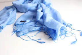 Silky Delicate Two Toned Water Pashmina Shawl-Lapis Blue