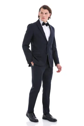 Slim Fit Release Shawl Lapel Navy Plain Classic Tuxedo