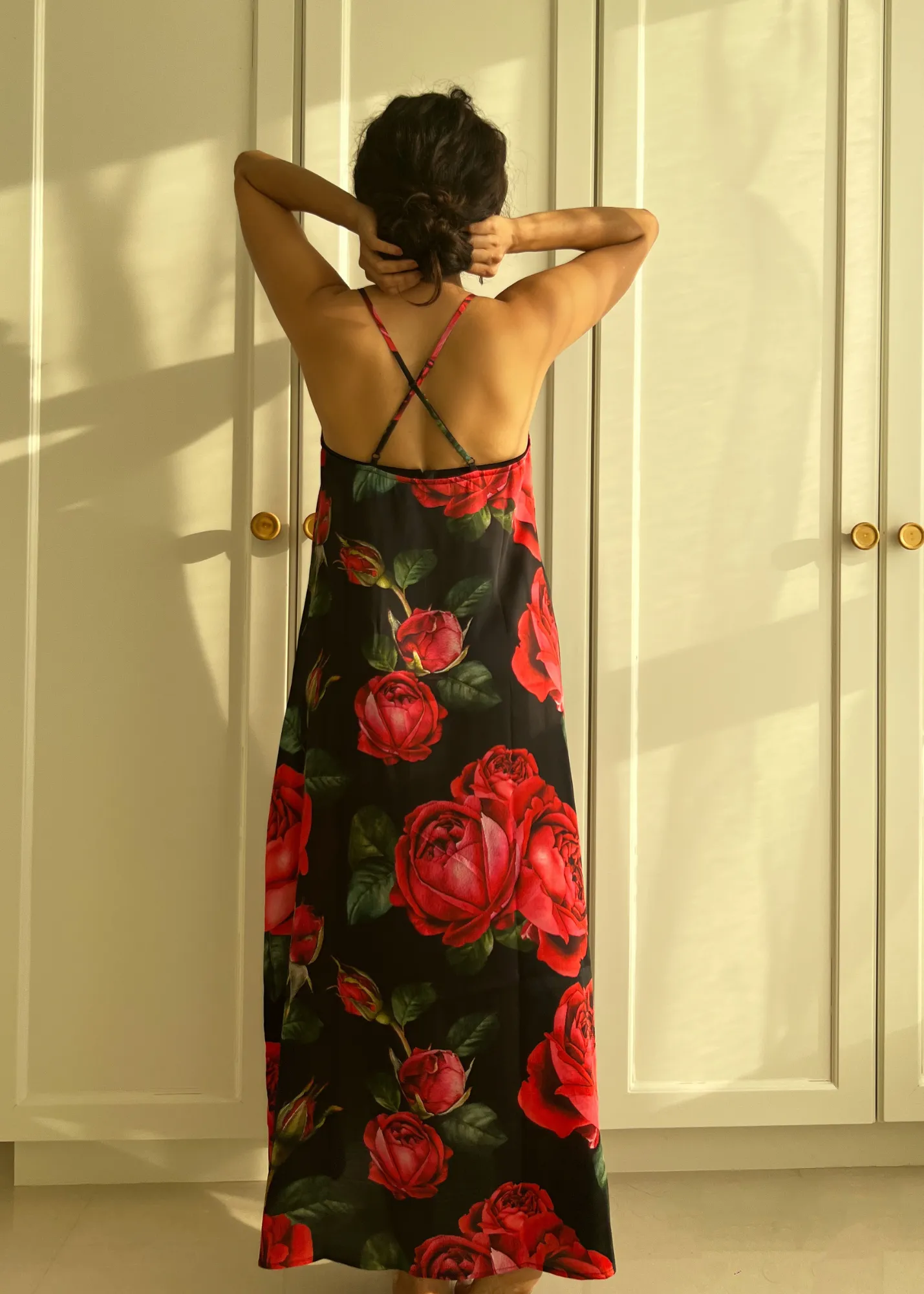 Slip Dress  - Red Roses