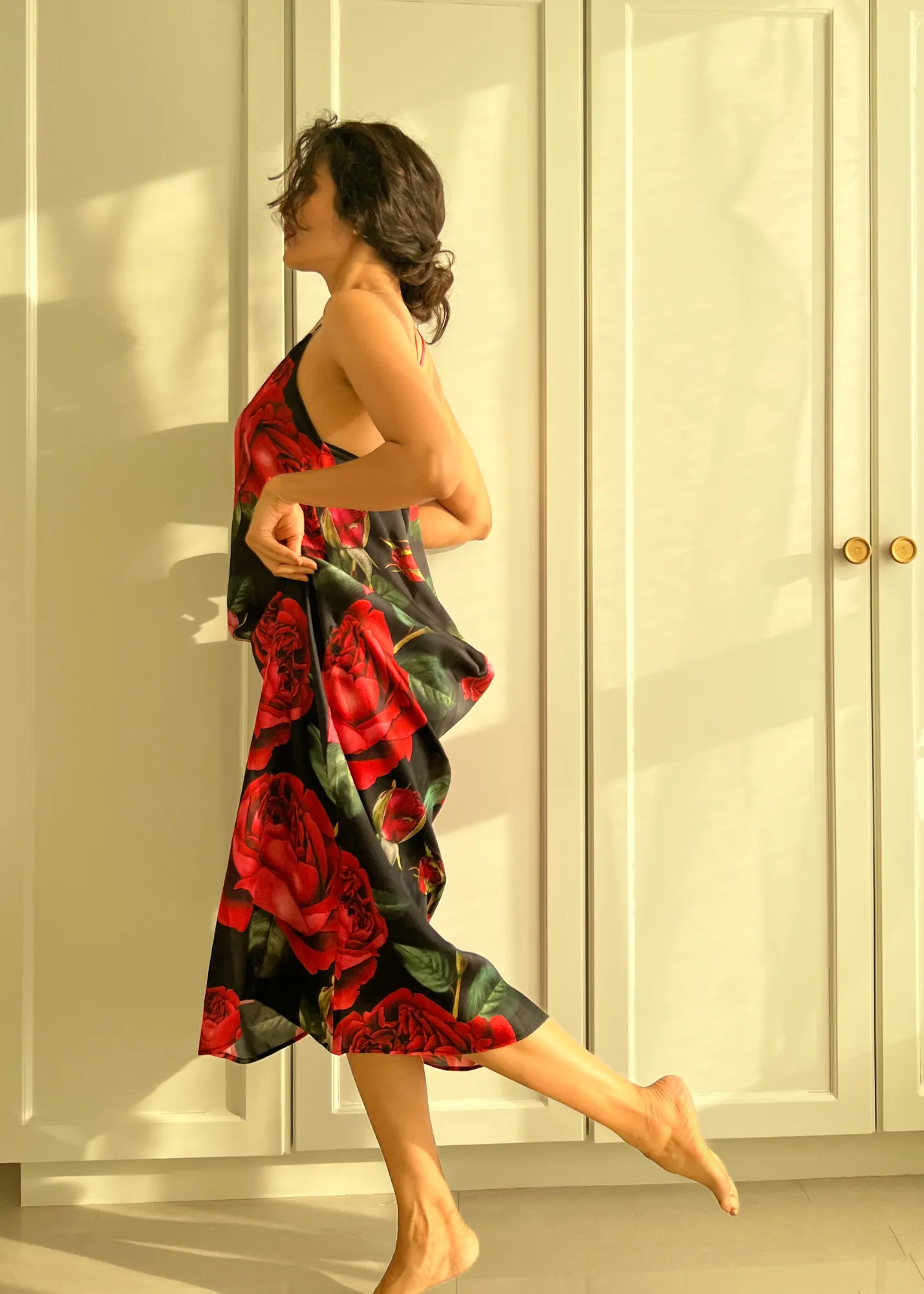 Slip Dress  - Red Roses