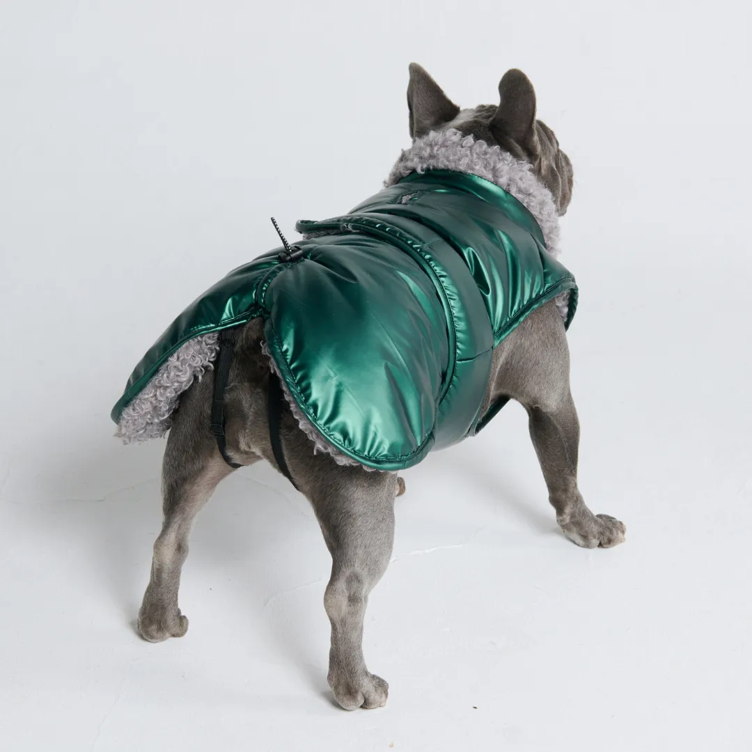 Slip-on Insulated Jacket - Metallic Green