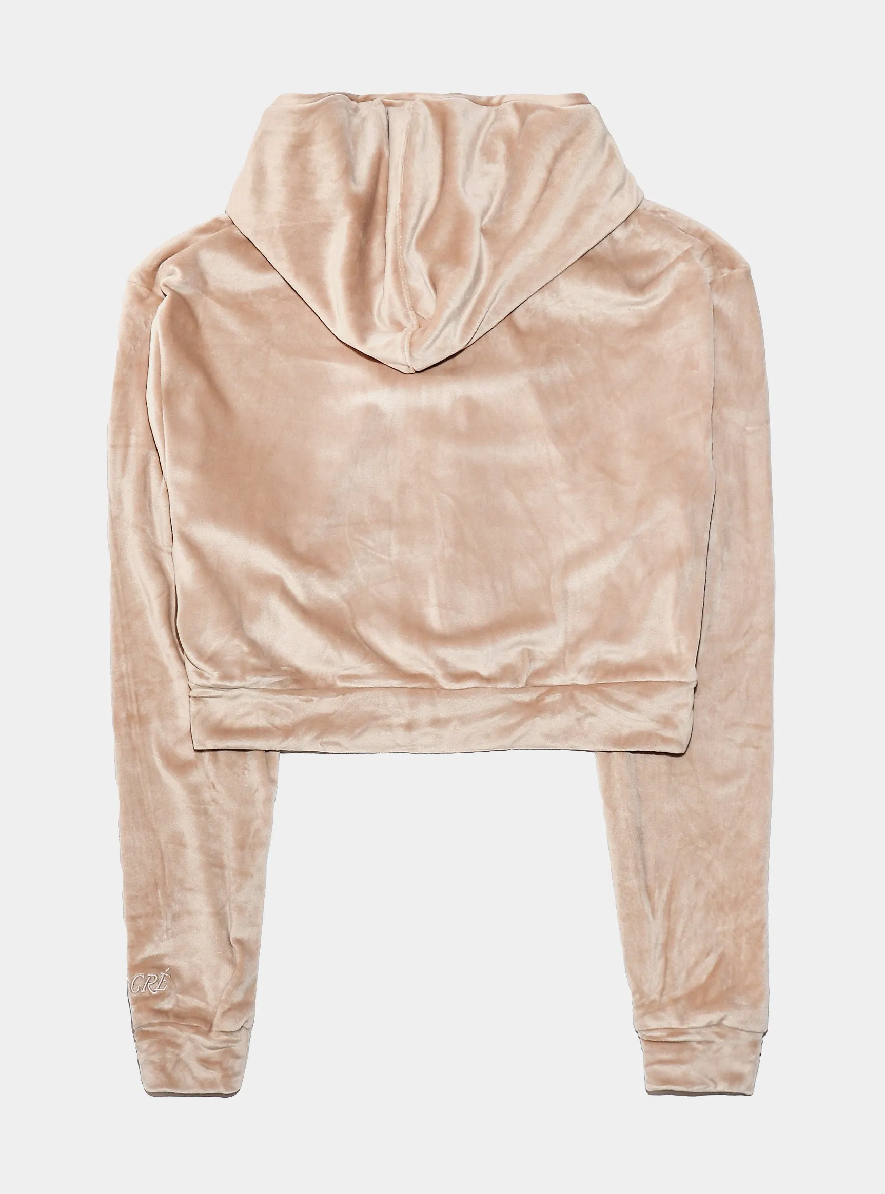 Solei Velour Womens Hoodie (Fawn Beige)