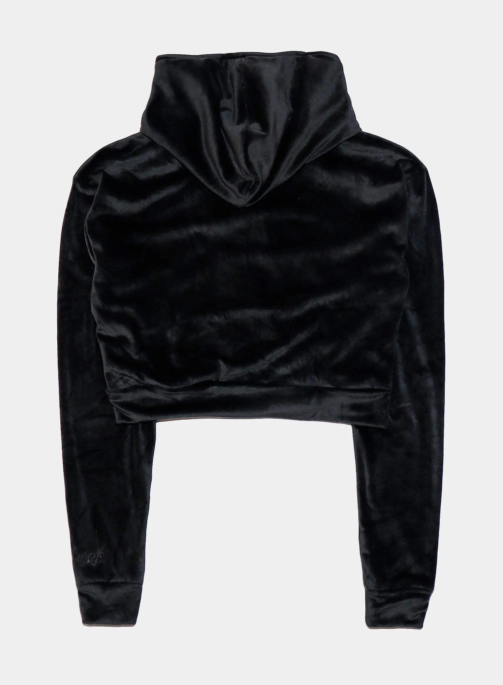 Solei Velour Womens Hoodie (Obsidian Black)