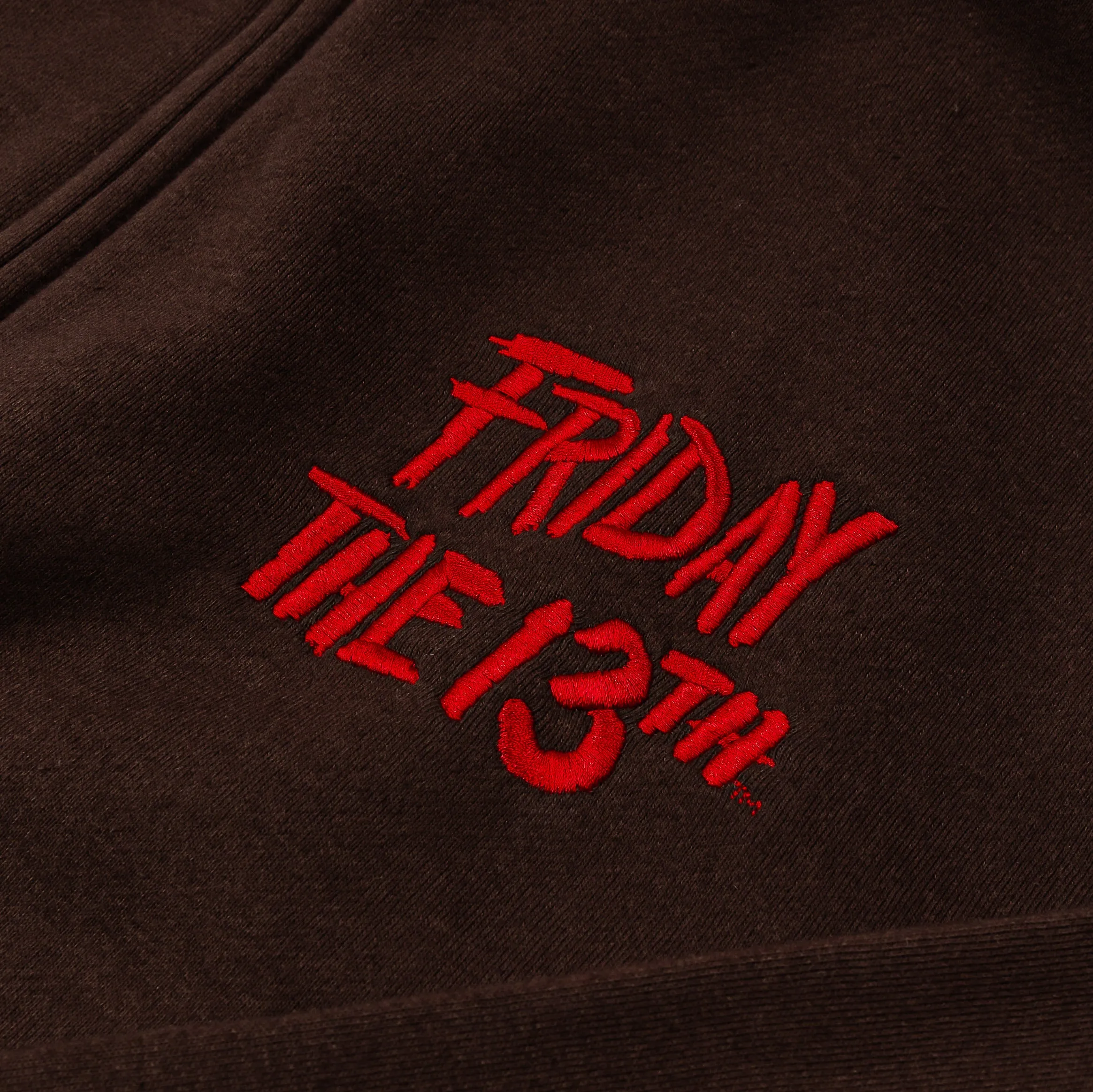 SP x Friday The 13th Voorhees Mask Zip Up Mens Hoodie (Brown/Red)