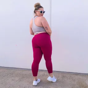 Squat Proof Long Leggings - Raspberry Pie