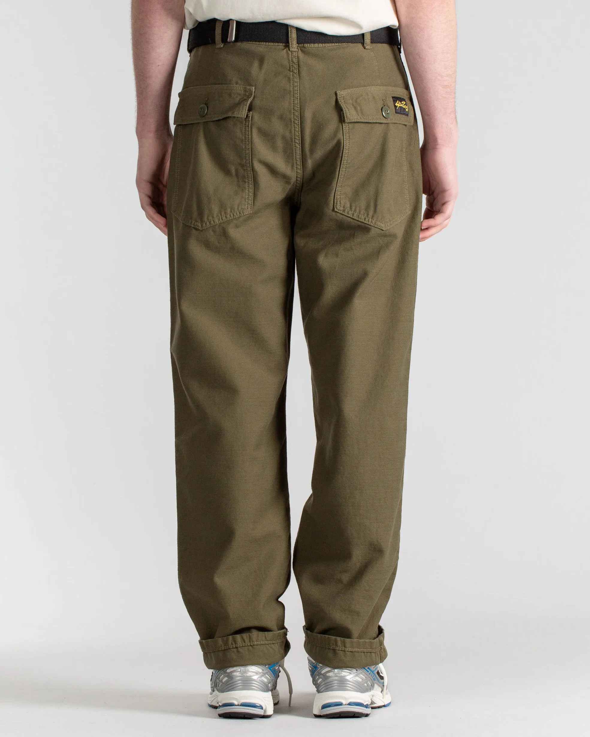 Stan Ray Fat Pant Loose Fit Fatigues - Olive Sateen