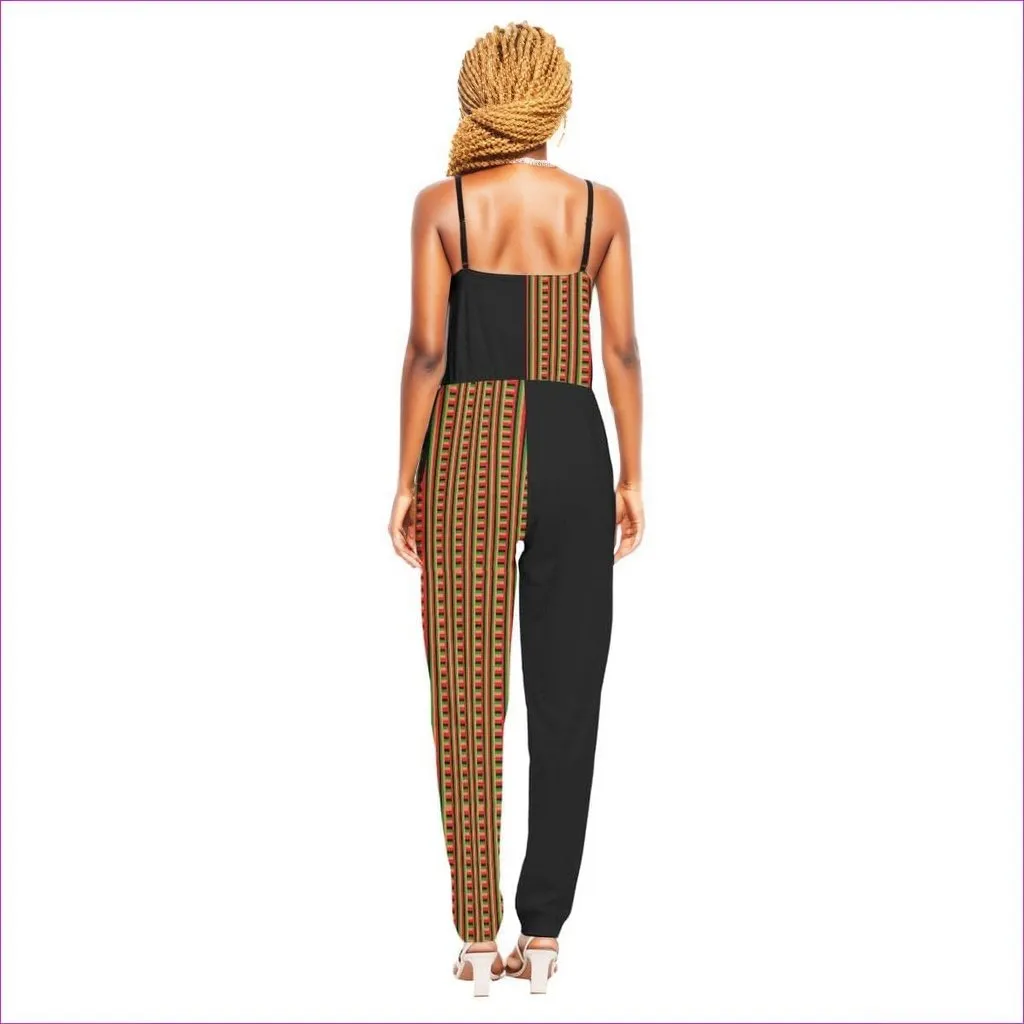 Striped Galore Women's V-neck Cami Jumpsuit