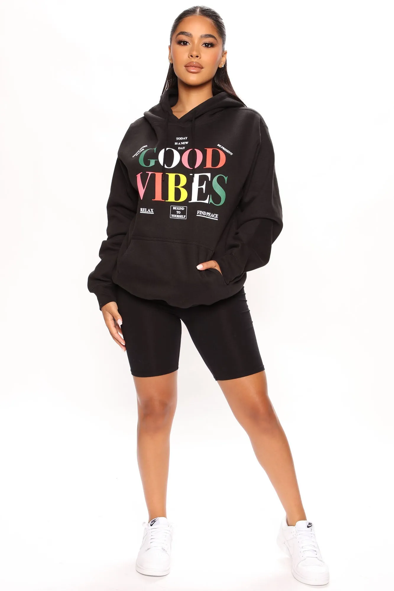 Surrounded With Good Vibes Hoodie - Black