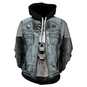 Sweat a capuche BIKER ANARCHY 3D