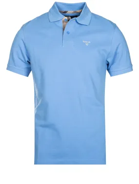 Tartan Pique Polo Shirt Bright Blue