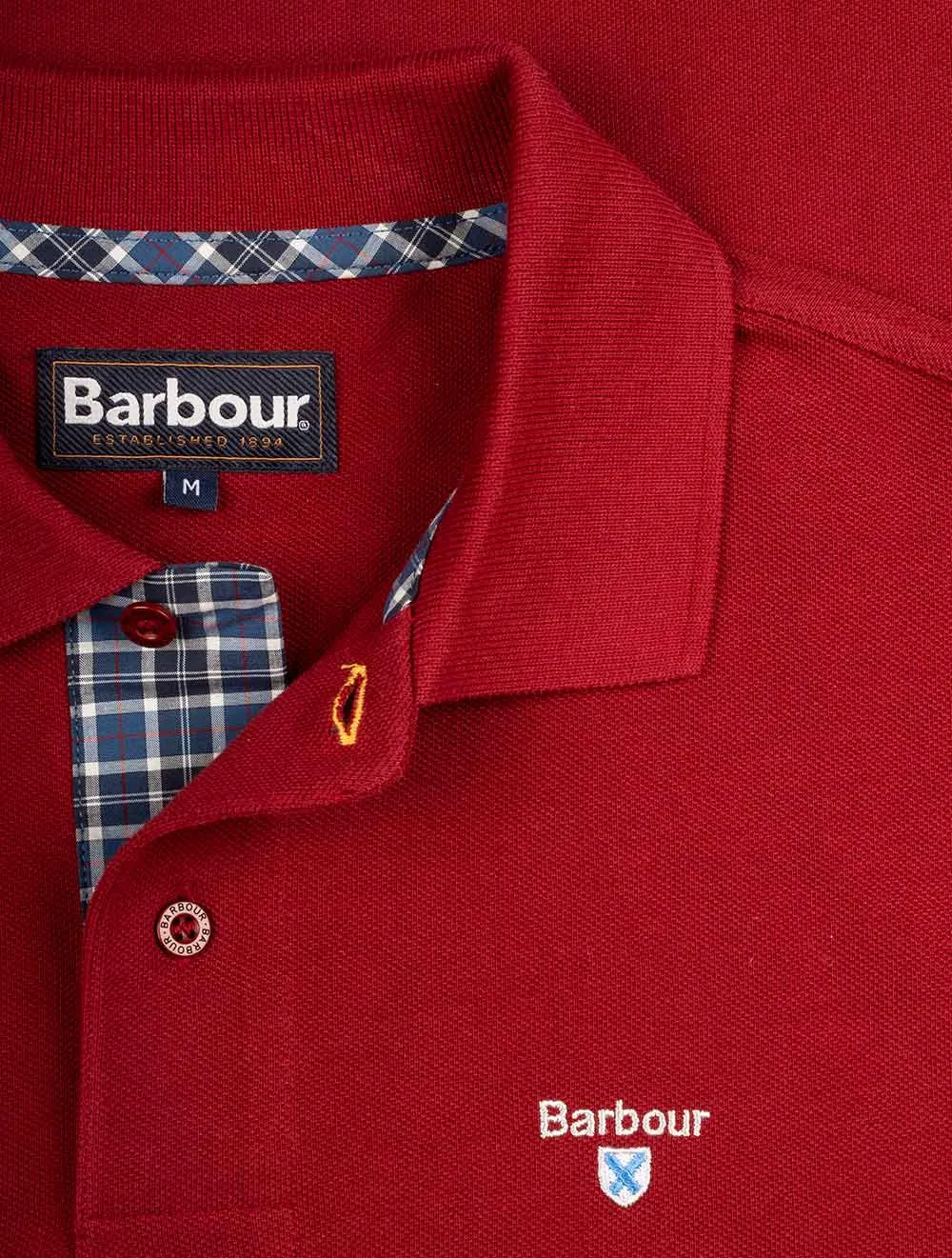 Tartan Pique Polo Shirt Wine