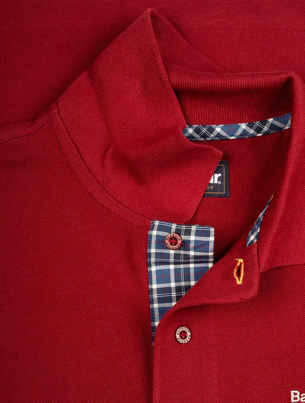 Tartan Pique Polo Shirt Wine