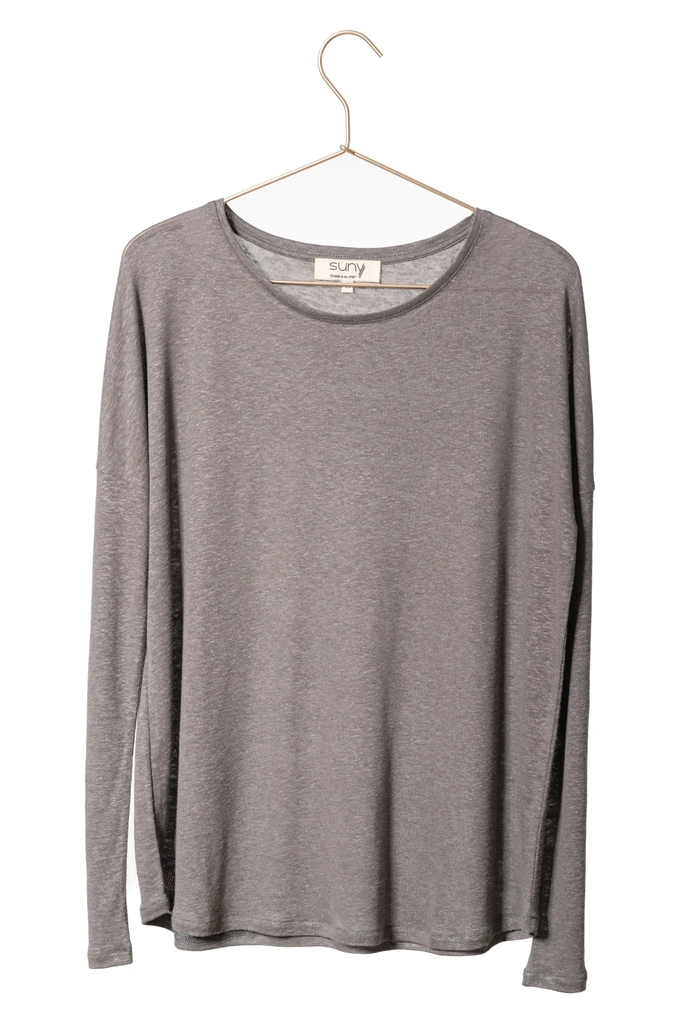 Tee shirt en viscose et lin upcyclés EXTRA SUNY taupe