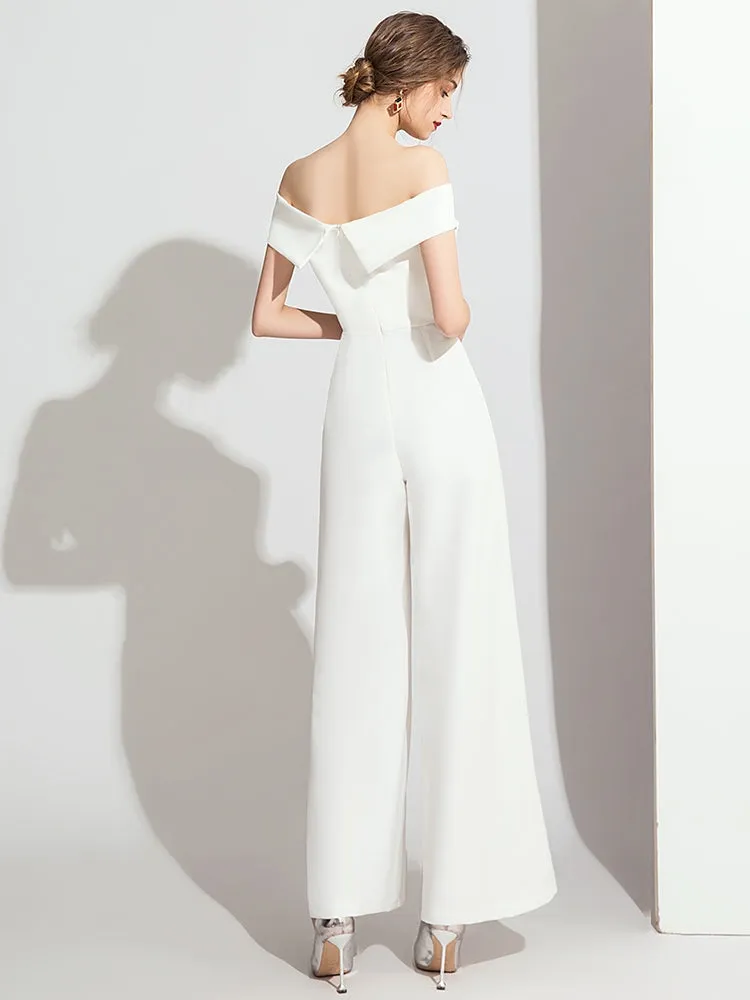 The Cellyn White Off Shoulder Jumpsuit