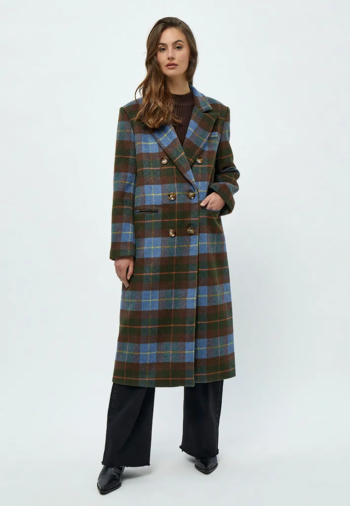 Tilja Wool Coat - Ocean Green Checked