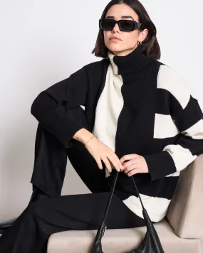 TURTLENECK ALTIN OFFWHITE/BLACK GOTS