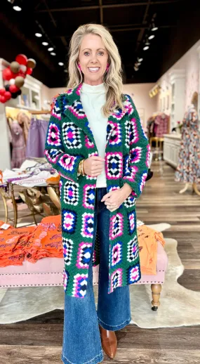 Vilagallo Crochet Coat Green