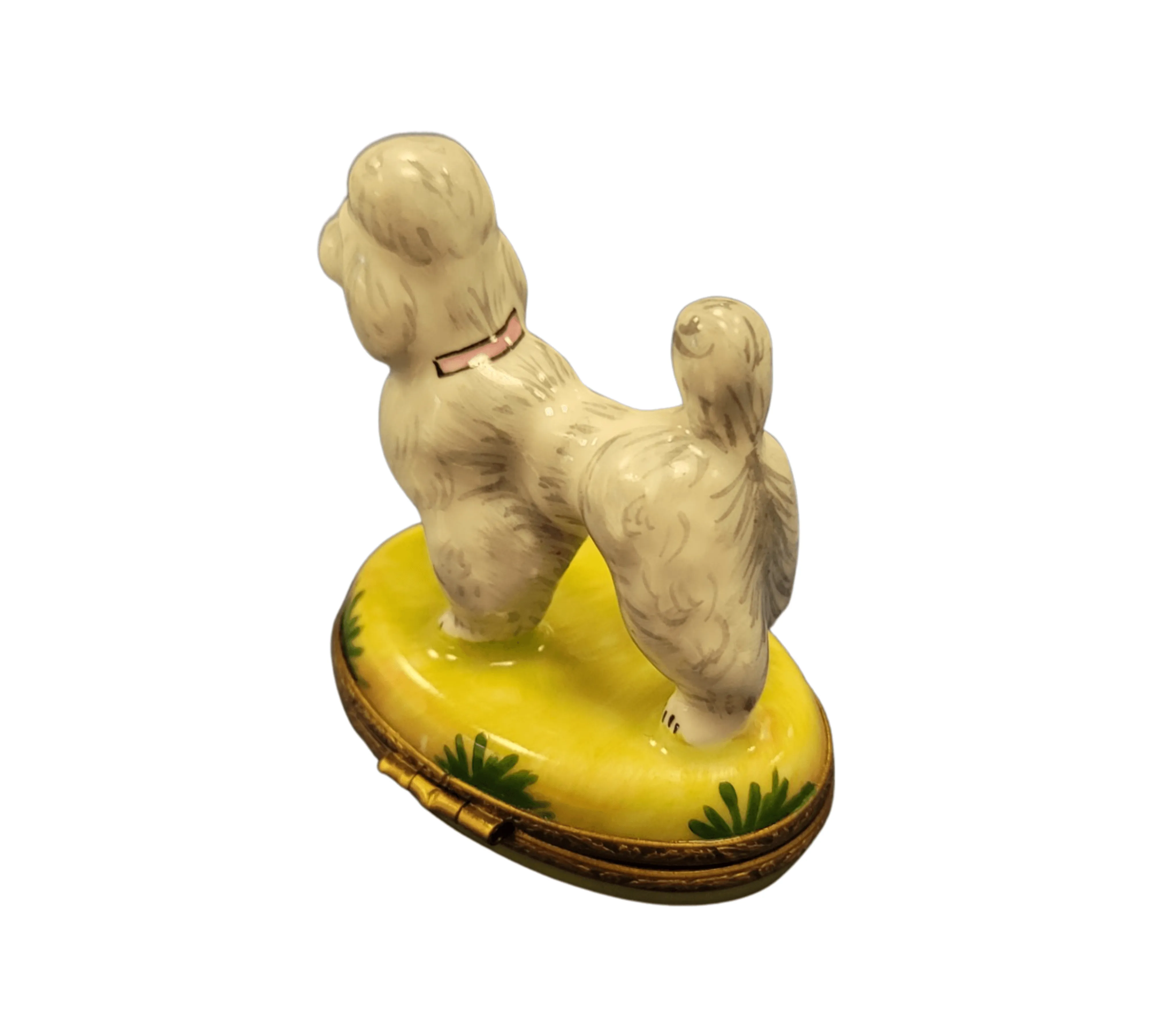 White Poodle on Yellow Base