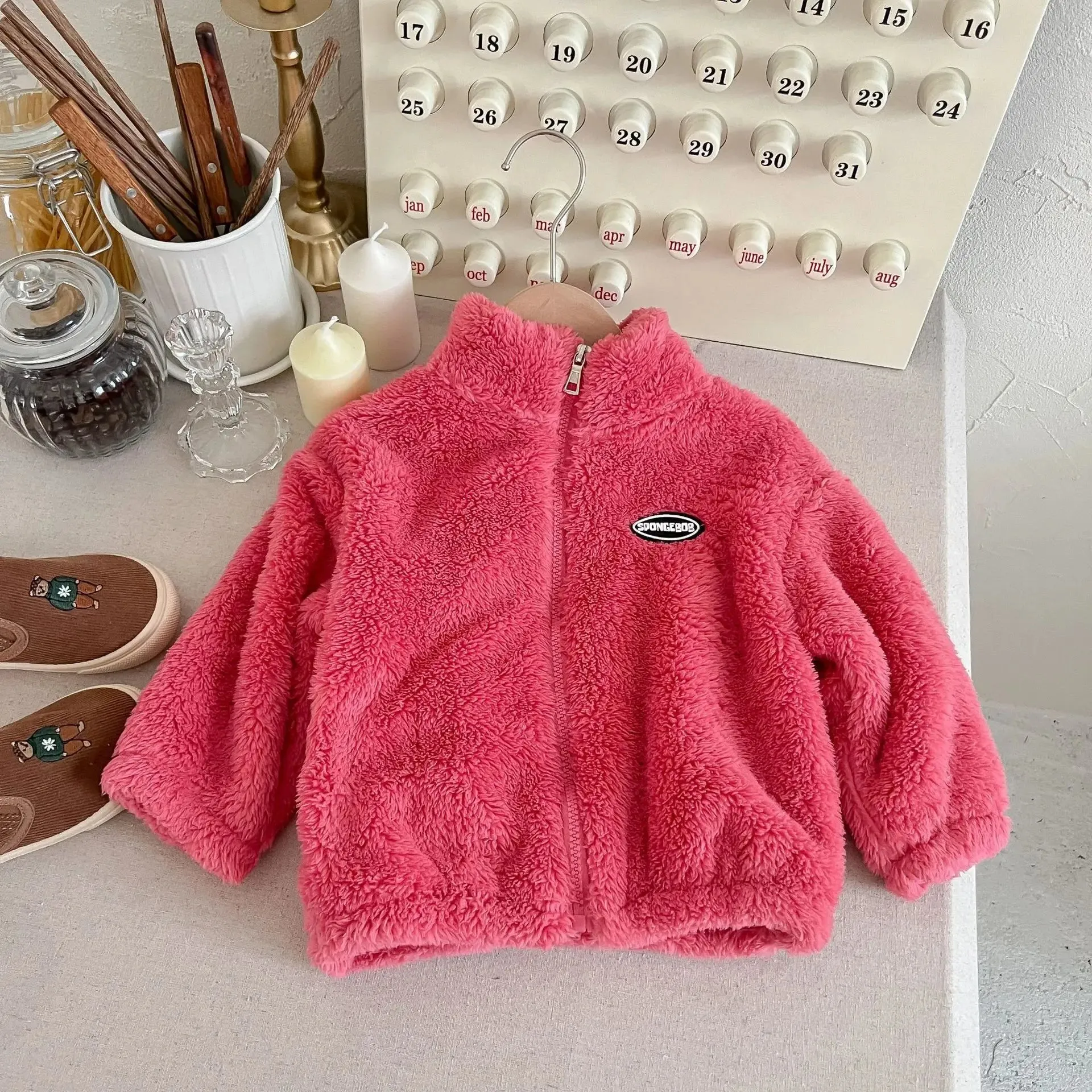 Winter Children's Coat Plush Thick Jackets for Kids Girls Cardigan Warm Boys Outerwear Toddler Outfits Baby Clothes 1-8years