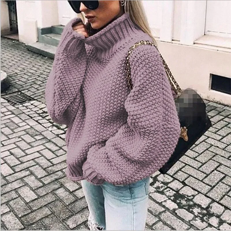 Women Black White Turtleneck Sweater Autumn Winter 2019 Oversize Batwing Sleeve Pullover For Female Casual Warm Knitting Jumper