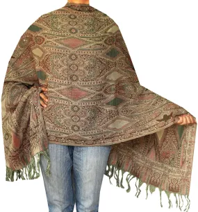 Womens Paisley Wool Shawl Scarf Gift India Clothes (82 x 28 inches)