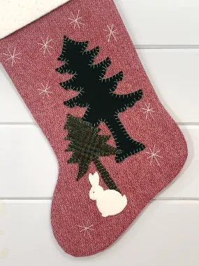 Woodland Bunny Christmas Stocking