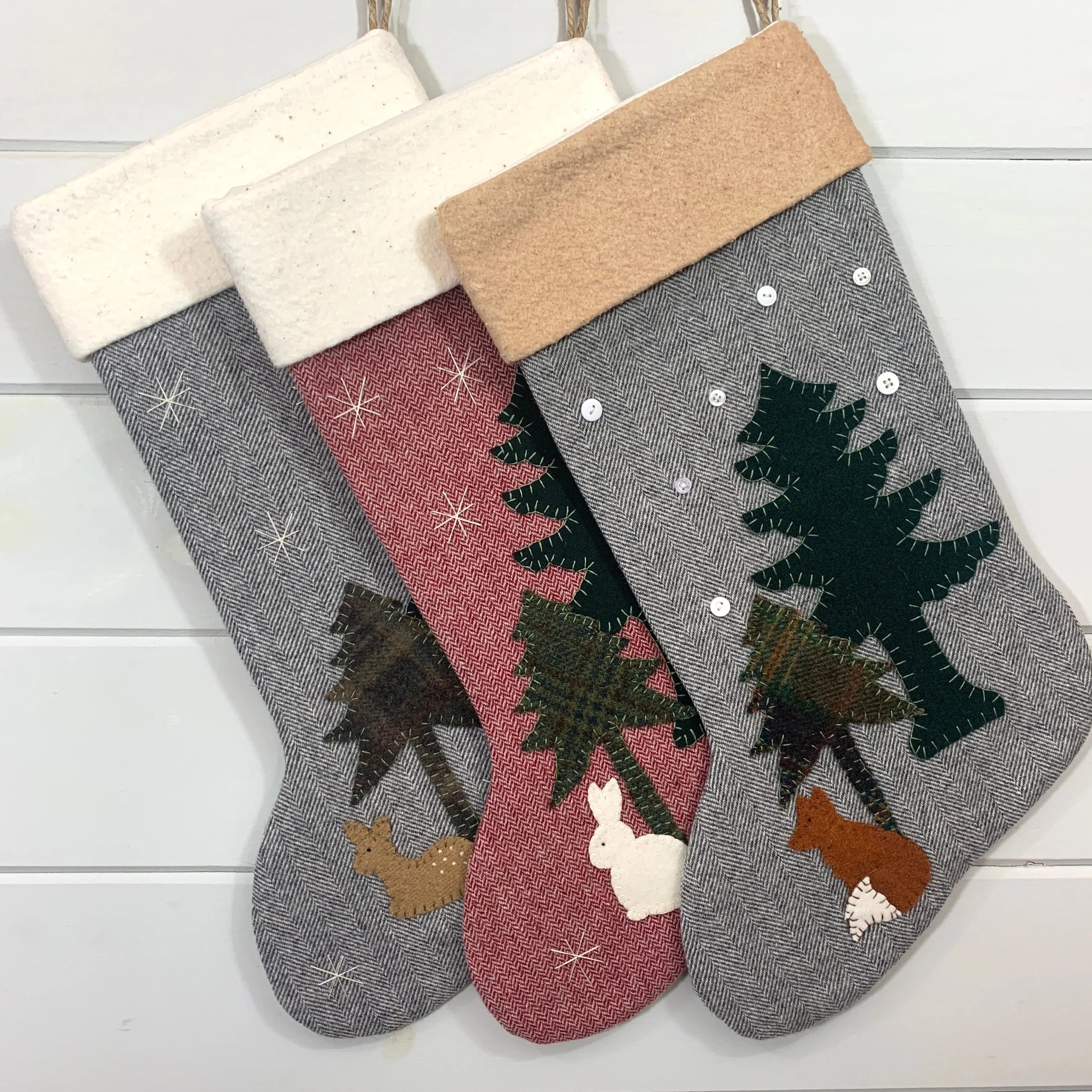 Woodland Bunny Christmas Stocking