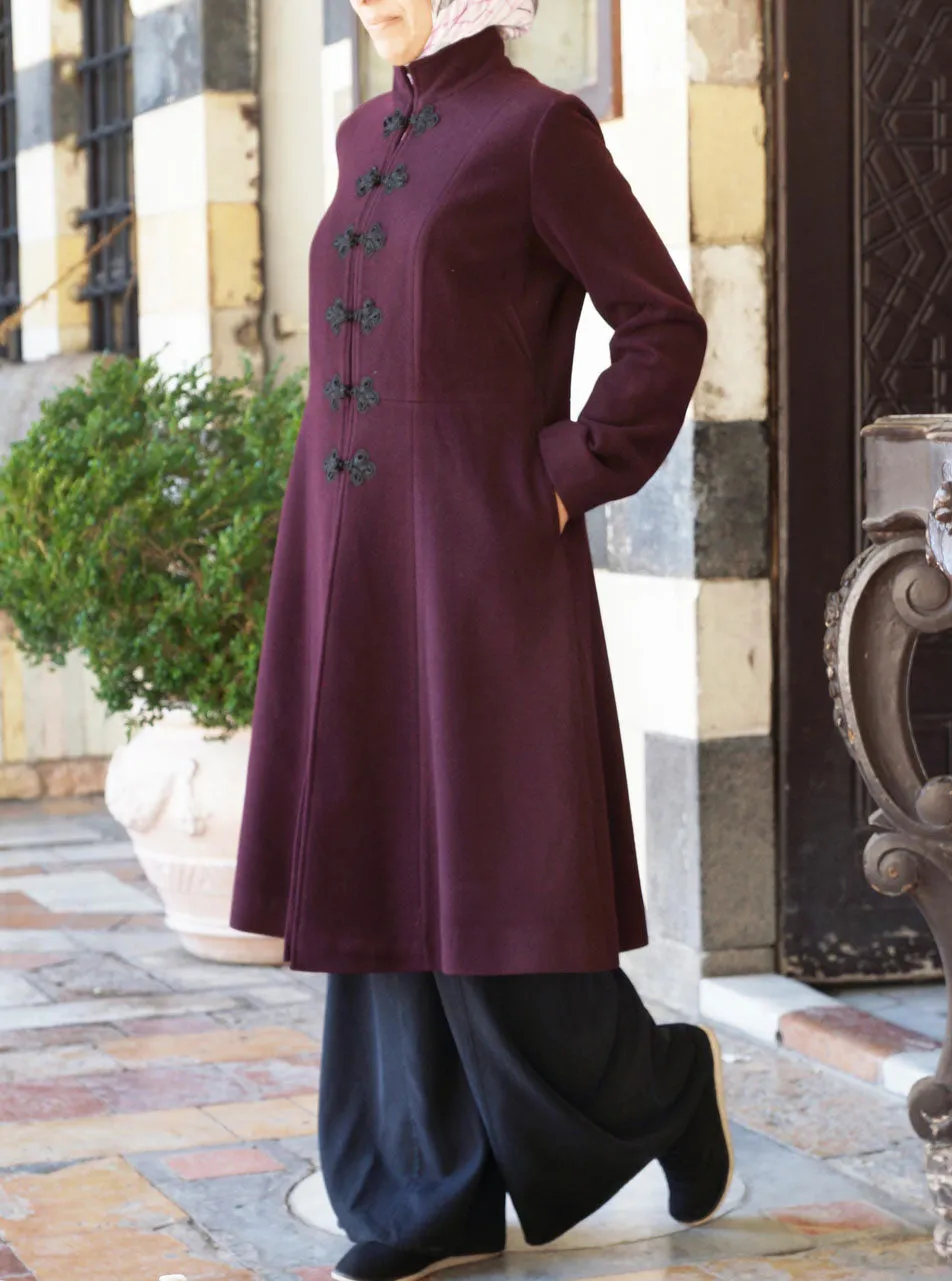 Wool Coat with Frog Closures