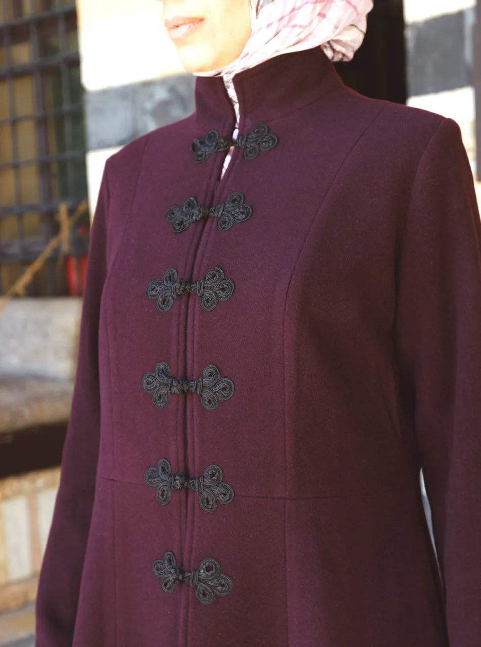 Wool Coat with Frog Closures