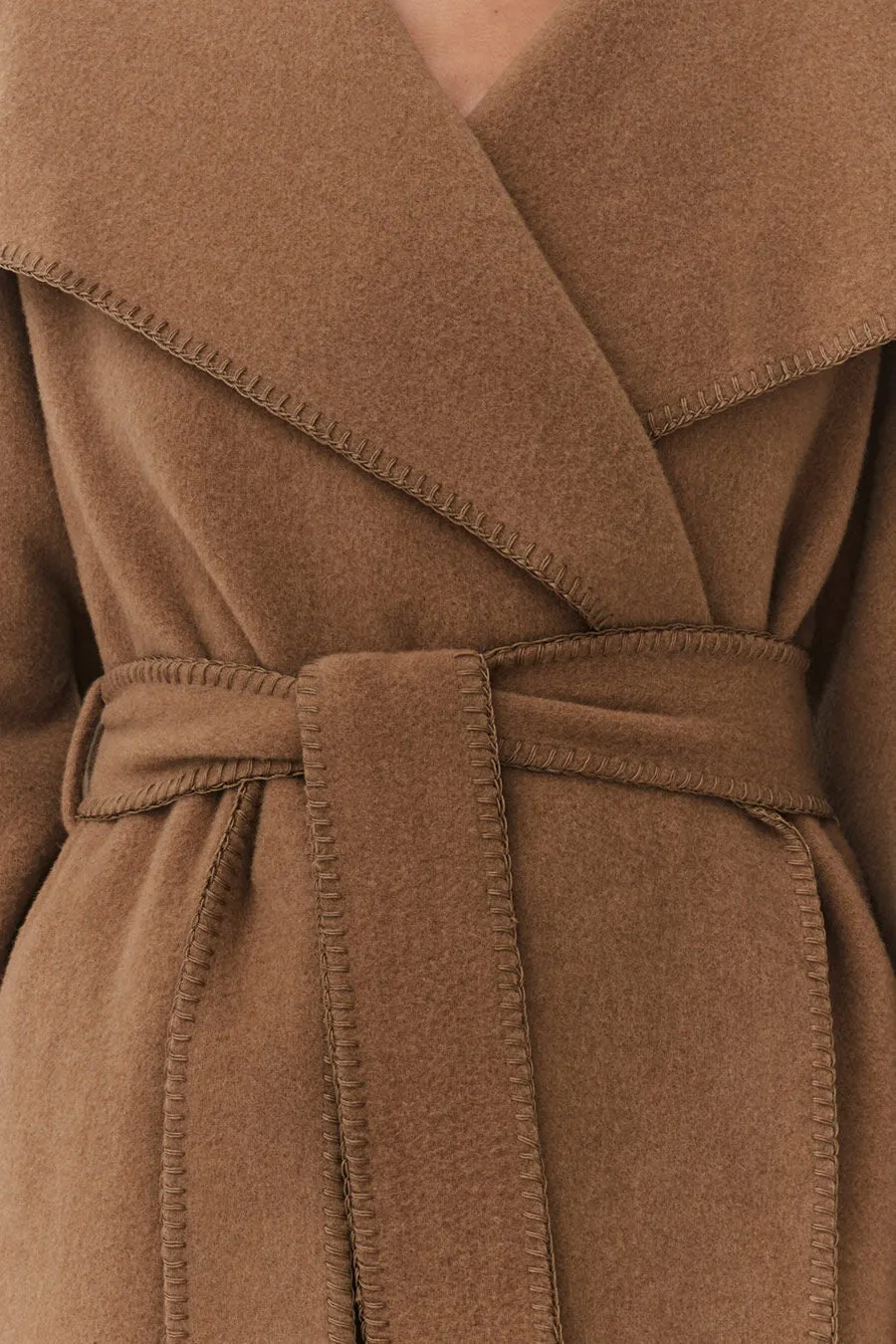 Wool Draped Collar Coat