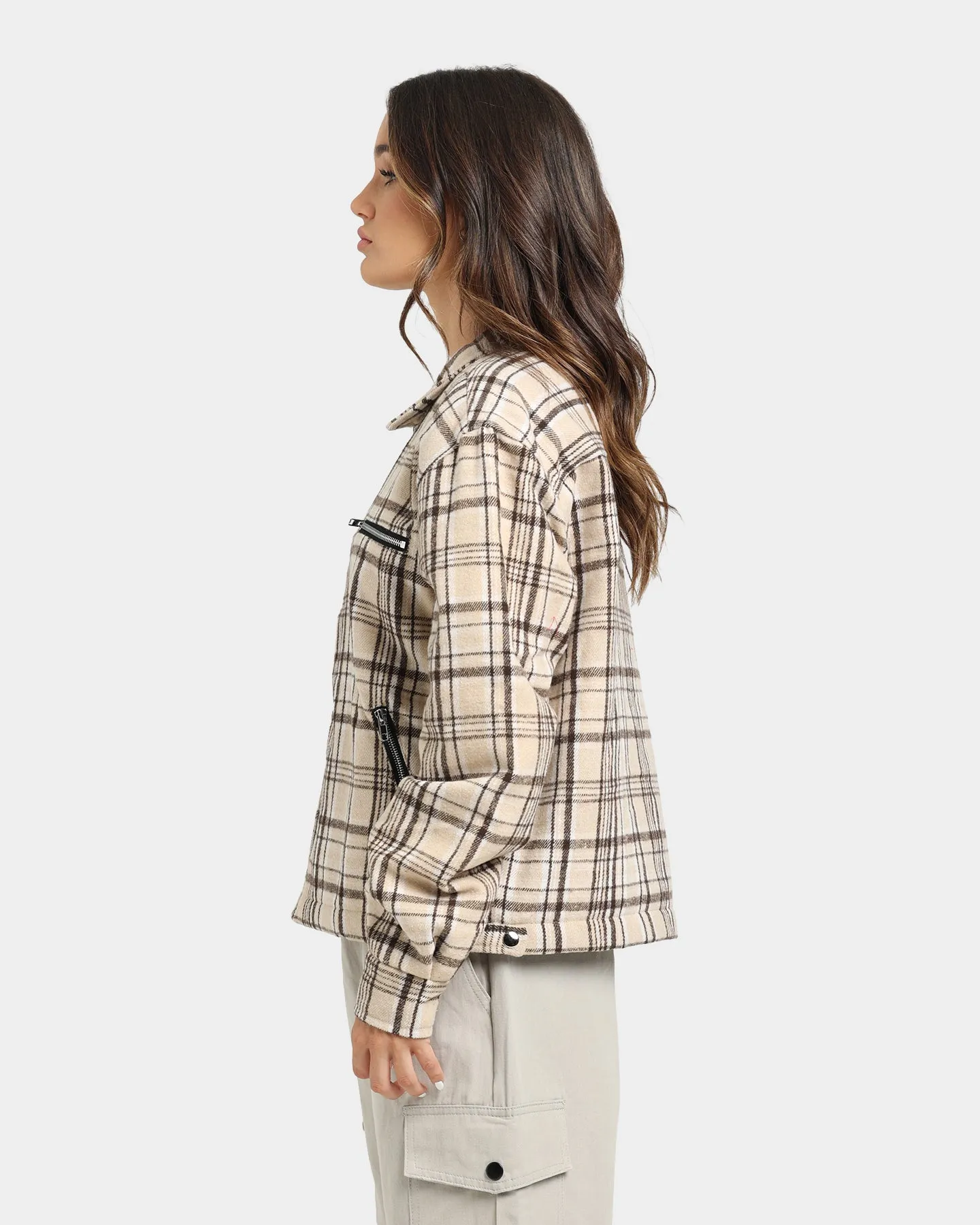 XXIII Oaxaca Cropped Tartan Jacket Brown