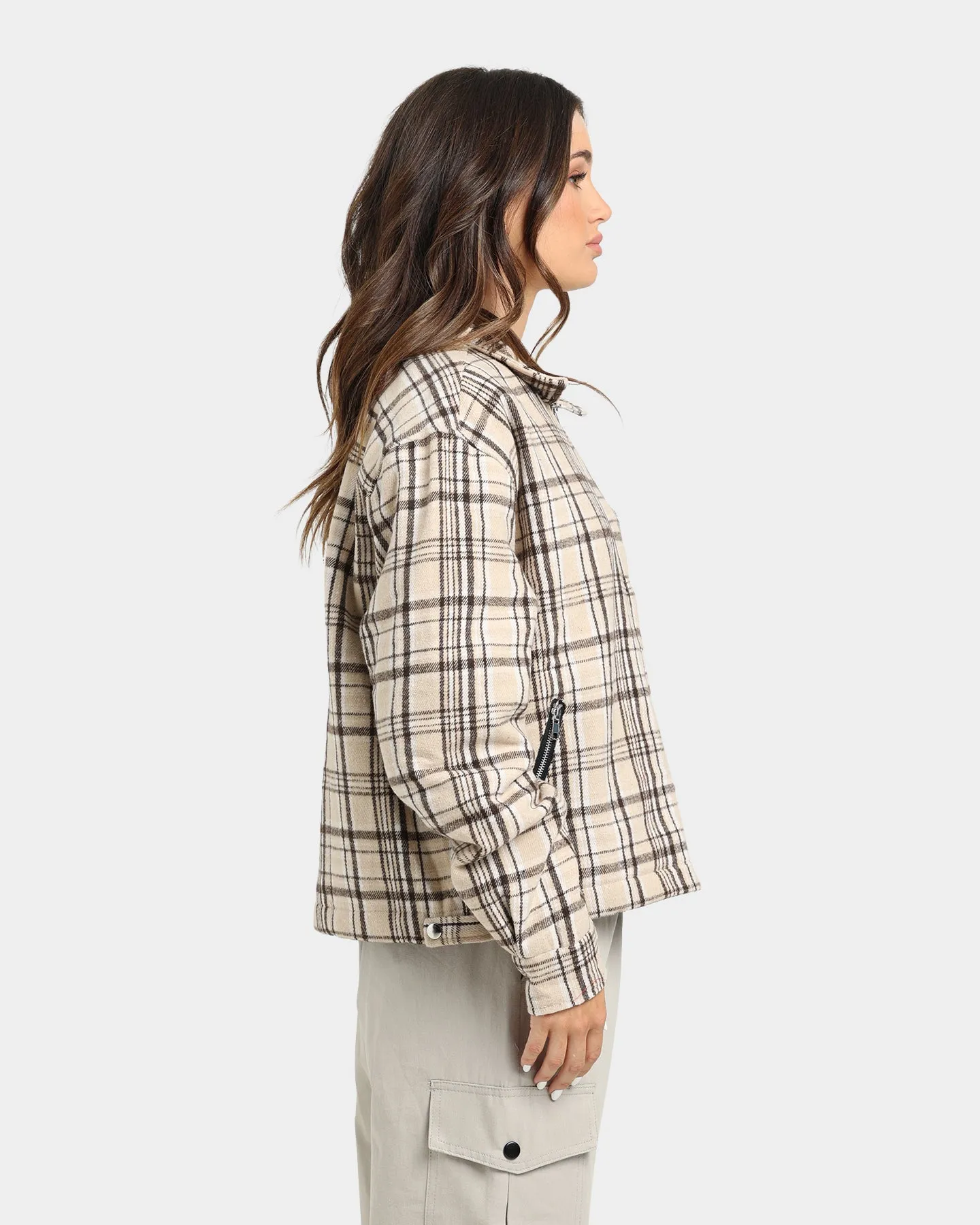 XXIII Oaxaca Cropped Tartan Jacket Brown